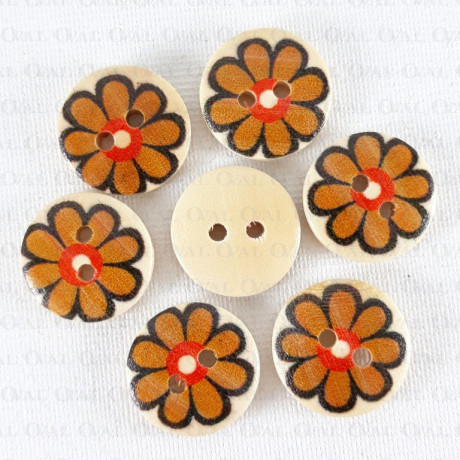 Wooden button 15mm/10pcs 3285