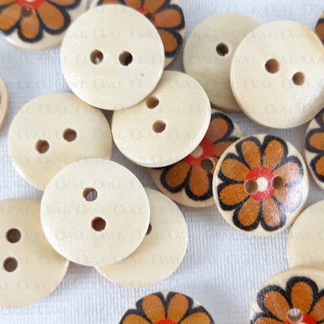 Wooden button 15mm/10pcs 3285