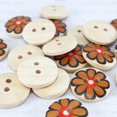 Wooden button 15mm/10pcs 3285