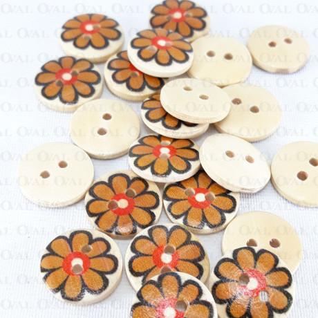 Wooden button 15mm/10pcs 3285
