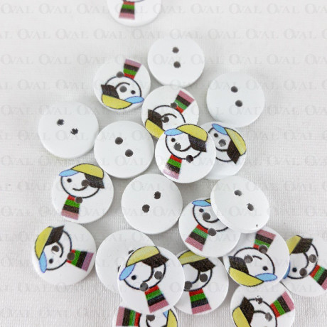 Wooden button 15mm/10pcs 3286