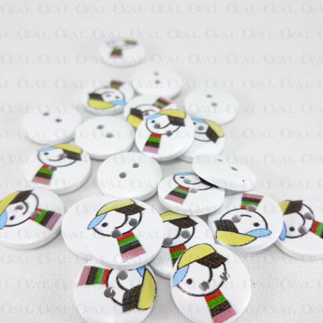 Wooden button 15mm/10pcs 3286