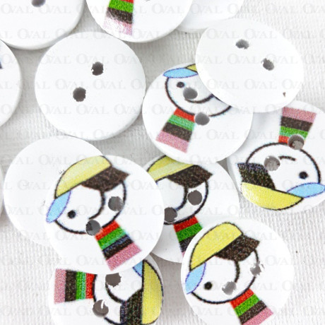 Wooden button 15mm/10pcs 3286