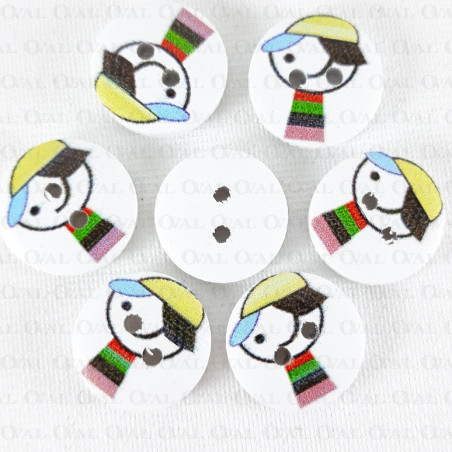 Wooden button 15mm/10pcs 3286