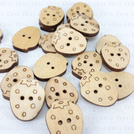 Wooden button 21mm x 17mm/10pcs 3289
