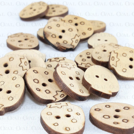 Wooden button 21mm x 17mm/10pcs 3289