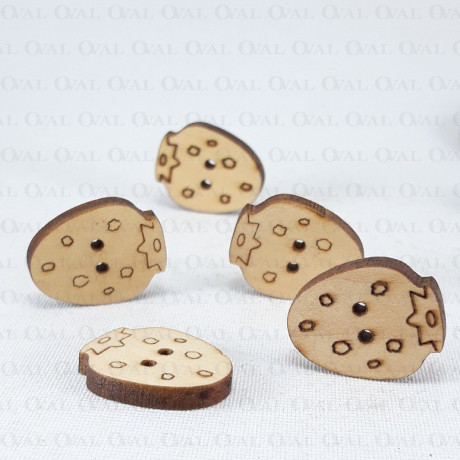 Wooden button 21mm x 17mm/10pcs 3289