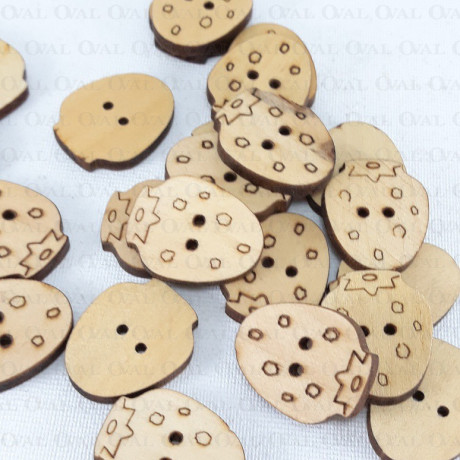 Wooden button 21mm x 17mm/10pcs 3289