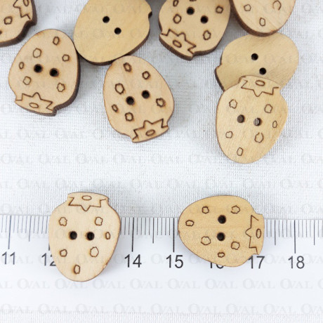 Wooden button 21mm x 17mm/10pcs 3289
