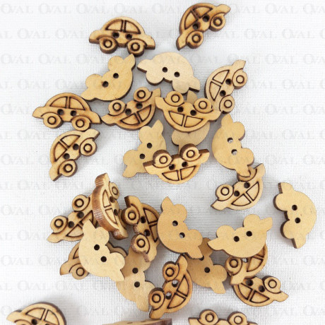 Wooden button 20mm x 11mm / 10 pcs 3290