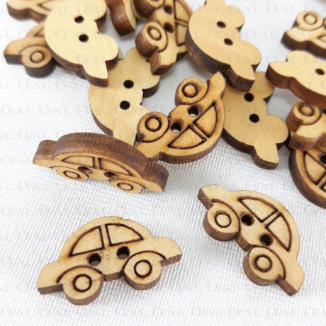 Wooden button 20mm x 11mm / 10 pcs 3290