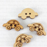 Wooden button 20mm x 11mm / 10 pcs 3290