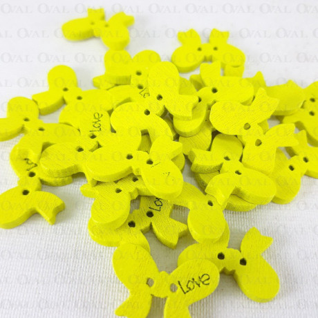 Wooden button 18mm x 13mm/10pcs 584