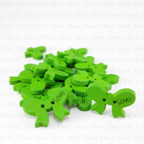 Wooden button 18mm x 13mm/10pcs 584