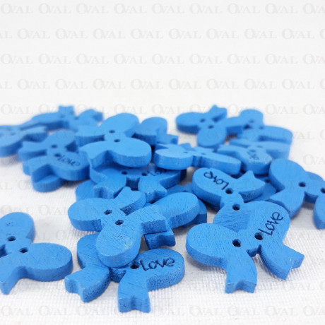 Wooden button 18mm x 13mm/10pcs 584