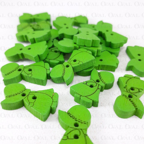 Wooden button 14mm x 22mm / 10pcs 681