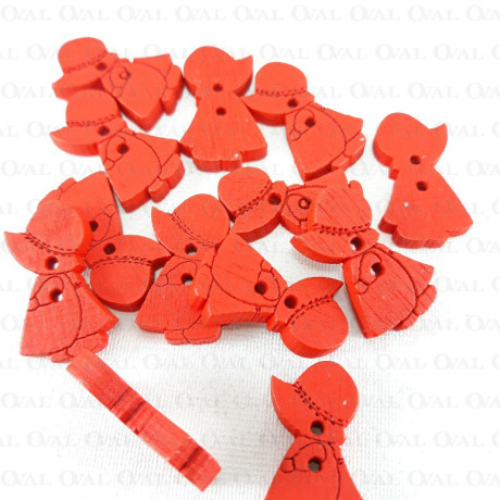 Wooden button 14mm x 22mm / 10pcs 681