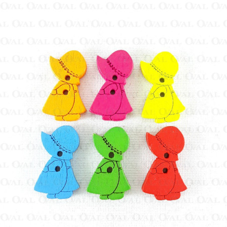 Wooden button 14mm x 22mm / 10pcs 681