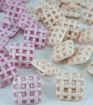 Plastic button 12 x 12 mm / 10 or 144 pcs no. 597