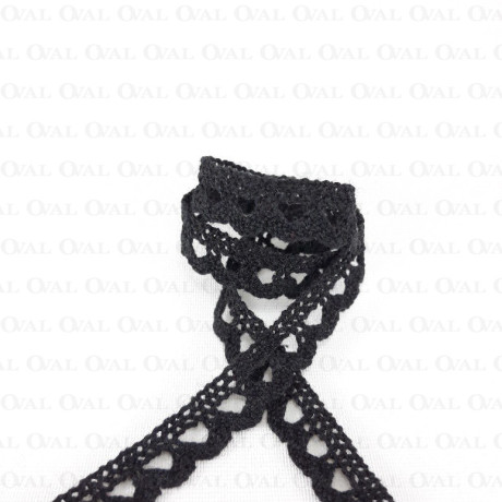 Cotton lace 11mm/25 yards black 3308