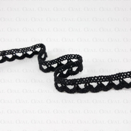 Koronka bawełniana 11mm/25yard czerń 3308