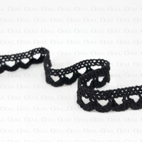Koronka bawełniana 11mm/25yard czerń 3308