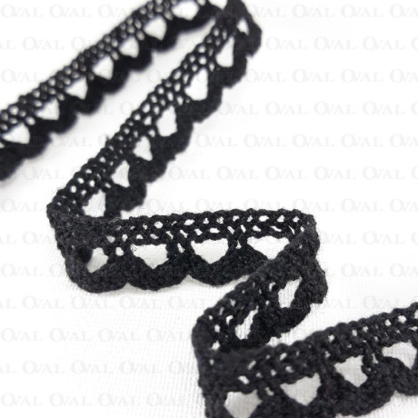 Cotton lace 11mm/25 yards black 3308