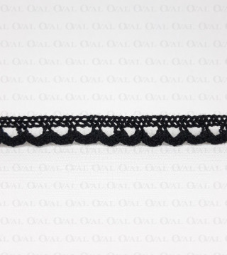 Koronka bawełniana 11mm/25yard czerń 3308