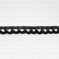 Koronka bawełniana 11mm/25yard czerń 3308 Koronka bawełniana 11mm/25yard czerń 3308