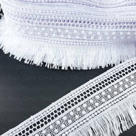 Guipure lace 70mm/1m white 3340