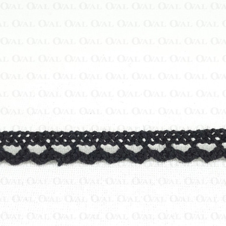 Cotton lace 8mm/1 or 25 yards black 3380