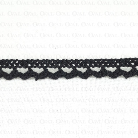 Koronka bawełniana 8mm/1 lub 25yard  czerń 3380