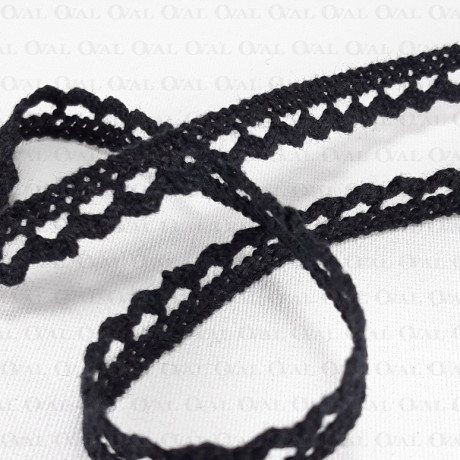 Cotton lace 8mm/1 or 25 yards black 3380
