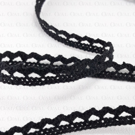 Cotton lace 8mm/1 or 25 yards black 3380