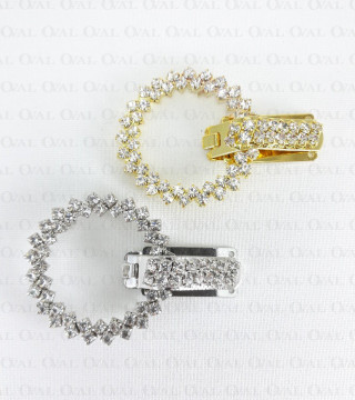 Decorative fastening with rhinestones, metal no. 760