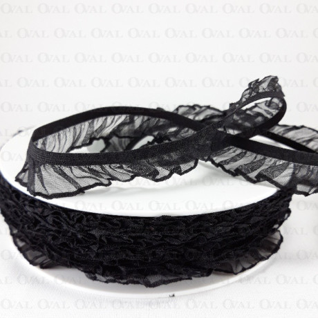 Elastic lace 17mm / 1 or 25m black 301
