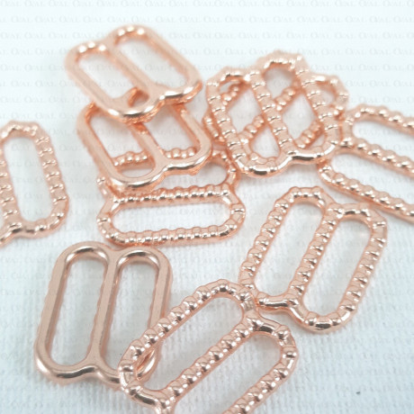 Metal adjuster 12mm/10.50 or 100 pcs rose gold 3425