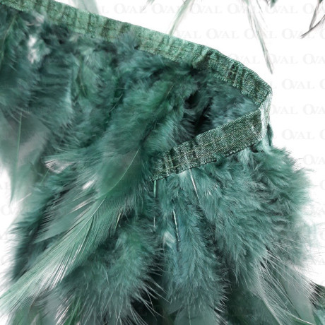 Feathers on tape - green 13cm no. 3430