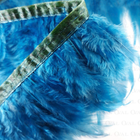 Feathers on tape – sea green 13cm/1m no. 3431