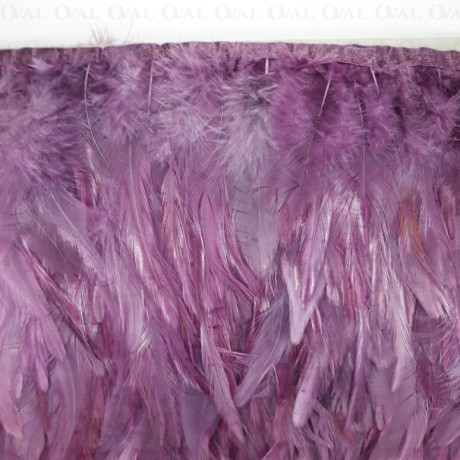 Feathers on ribbon, purple, 13 cm / 1 m, no. 3434