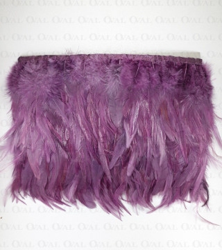Feathers on ribbon, purple, 13 cm / 1 m, no. 3434