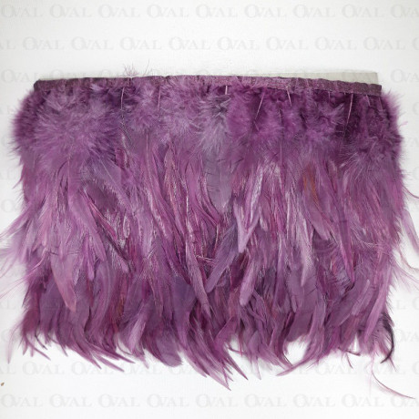 Feathers on ribbon, purple, 13 cm / 1 m, no. 3434