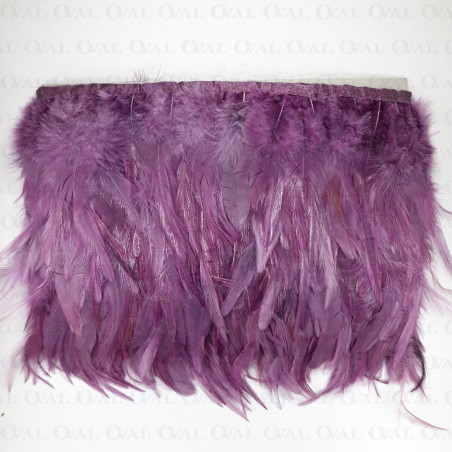 Feathers on ribbon, purple, 13 cm / 1 m, no. 3434