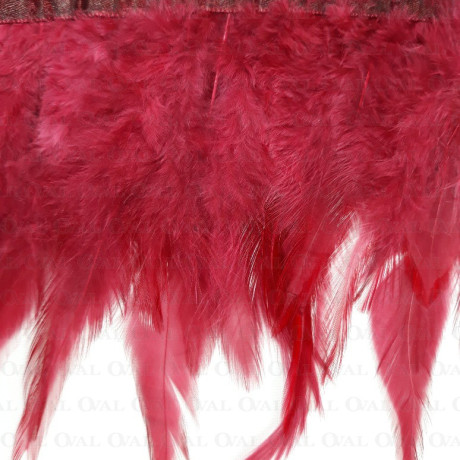 Feathers on burgundy tape 13cm/1y no. 3435