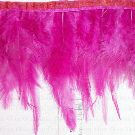 Feathers on pink tape 13cm/1 yard pink 3119