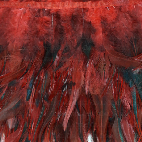 Feathers on tape 13cm /1y red and black 3439