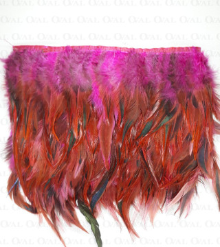 Pióra na taśmie amarant