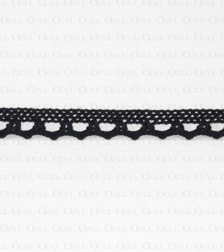 Koronka bawełniana  czerń 10mm/1 lub 25yard  3455
