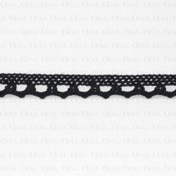 Koronka bawełniana czerń 10mm/1 lub 25yard 3455 Koronka bawełniana czerń 10mm/1 lub 25yard 3455