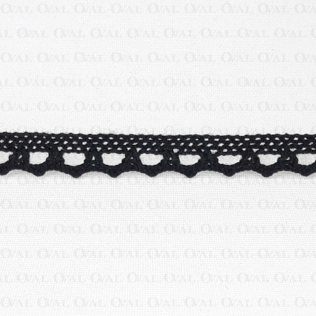 Koronka bawełniana  czerń 10mm/1 lub 25yard  3455